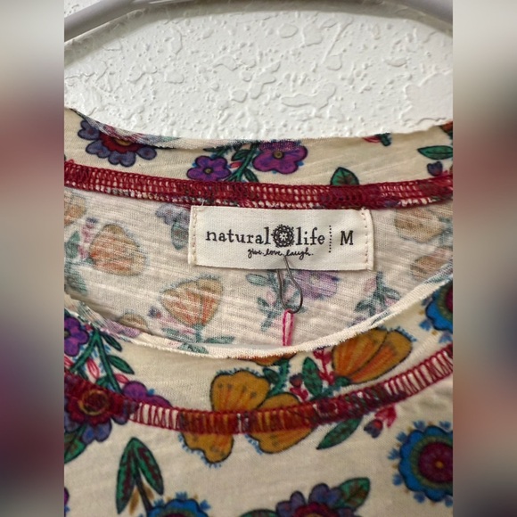 NWT Natural Life Lily Cotton Short Sleeve Tee Shirt Size Medium - Picture 6 of 11